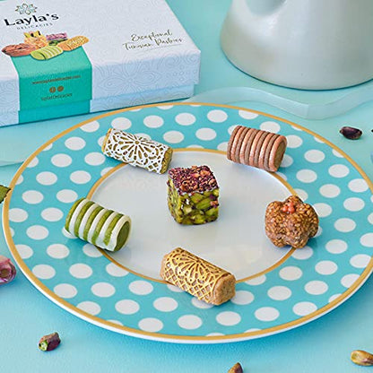 Layla’s Delicacies Mediterranean Special Occasion Gift Box - Handmade Healthy Mixed Nutty Flavors Pastries - Halal, Vegetarian, Gluten Free - 14 Bite-Size Treats - color: Special Occasion Gift Box, size: 14 Count (Pack of 1)