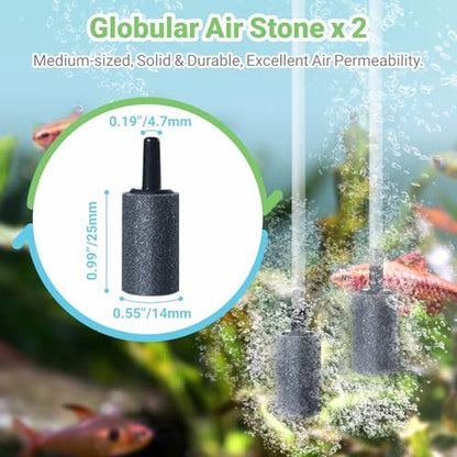 Moonorange Aquarium Air Pump Accessories Kit with Standard Tubing, 4pcs Air Stones, 2pcs Check Valves, 6pcs Suction Cups, 4pcs Connectors, T Shape Control Valve (10 Ft. Tubing Kit)