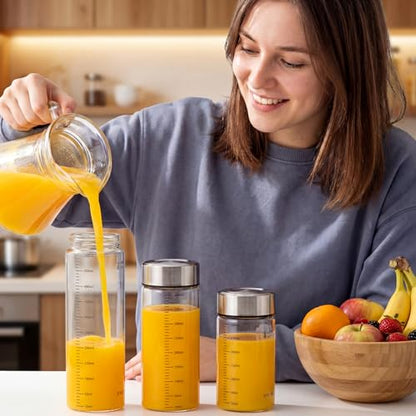 LemonRoad 12 Pack 10 oz Glass Juice Bottles Bulk Scale Wide Mouth Glass Water Bottles with Leakproof Stainless Steel Lids, Borosilicate Reusable Container for Juicing Smoothies Infused Water - size: 10 oz