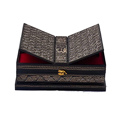 Handmade Antique wooden Quranbox with 99Names of God written bare hands, Engraved Names of Allah with Modern style Gift for him/her,