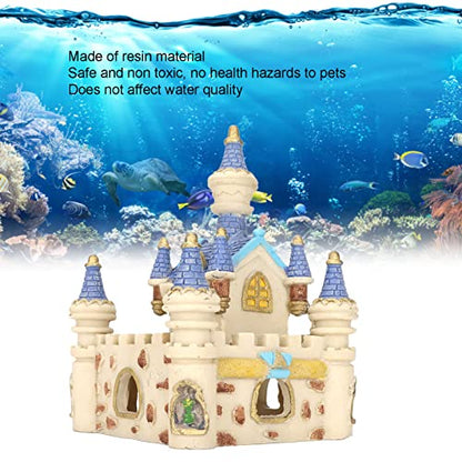 Zerodis Aquarium Resin Castle Decoration, Fish Castle Decorations Castle Resin Cave Hide House Fish Decorations for Aquarium Ornament Accessories