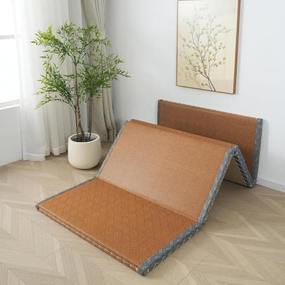 Japanese Tatami Mat, Tatami, Rug, Foldable Mattress, Roll up Rug, Japanese Floor Mattress, Floor Sleeping Japanese Futon Mattress, Meditation Yoga, Zen - size: Brown 80×200×3.5cm