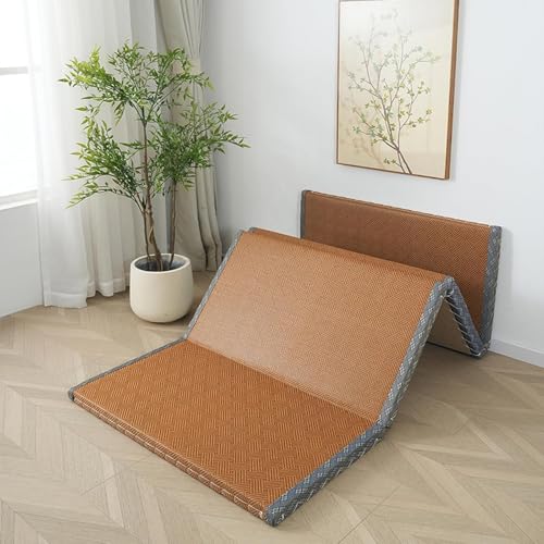 Japanese Tatami Mat, Tatami, Rug, Foldable Mattress, Roll up Rug, Japanese Floor Mattress, Floor Sleeping Japanese Futon Mattress, Meditation Yoga, Zen - size: Brown 100×200×3.5cm