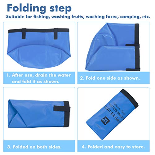 Collapsible Bucket 5 Gallon, Multifunctional Portable Folding Bucket Water Container Wash Basin for Camping Fishing Hiking Traveling Backpacking Outdoor Survival Gardening Car Washing - color: Blue