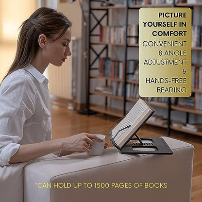 Vigo Wood Book Stand, Book Holder, Reading Stand, Cookbook Holder, Recipe Book Stand, Wooden Book Stands for Reading, Cookbook Stand for Kitchen, Book Holder for Reading in Bed (Cambridge) - color: Cambirdge