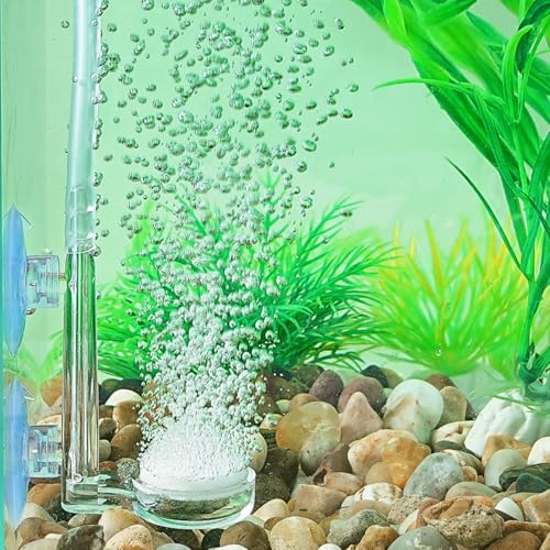 AQUANEAT Aquarium Air Stone Disc, 1 Inch Nano Bubble Stone Kit Quiet Dissolved Oxygen Diffuser with Accessories tubing and valves for Small Fish Tank - size: 1 inch