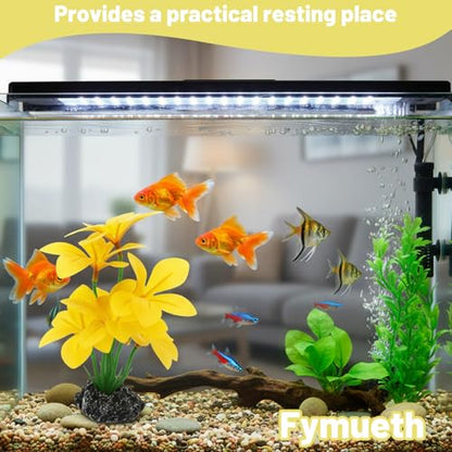 Silk Plants for Fish Tank, 2 Silk Aquarium Plants for Betta Fish, Compact 2x3x6 Inch Design with Realistic Stone Base, Functional Resting Spots for Small Tanks and Reptile Habitats