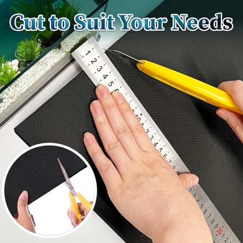 Aquarium Leveling Mat 2PCS/Set Neoprene Non-Slip Shockproof Fish Tank Pad Waterproof Textured Surface for Uneven Surfaces Durable Fish Tank Mat with Easy-Cut Edges (No Glue, 24x12 Inch) - size: 24x12 Inch, style: No Glue