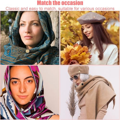 7pcs Hijab Magnetic Pins, 2 Shapes Pinless Strong Hijab Magnets for Clothing Multi-Purpose Scarf Magnetic Pin Shawl Clasp Brooch Small Convenient Magnetic Clips for Scarves, Women Girls