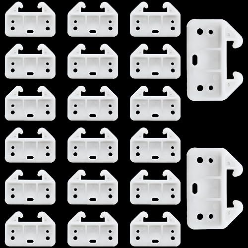 Litoexpe 20 Pieces White Plastic Drawer Guides with Screws, 60×41×28mm | Rear Drawer Replacement Guides Brackets, Smooth Glide Track, Includes Mounting Screws, for Dressers, Wardrobes - size: 60×41×28mm - 20 Pcs