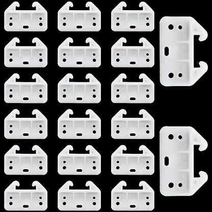 Litoexpe 20 Pieces White Plastic Drawer Guides with Screws, 60×41×28mm | Rear Drawer Replacement Guides Brackets, Smooth Glide Track, Includes Mounting Screws, for Dressers, Wardrobes - size: 60×41×28mm - 20 Pcs