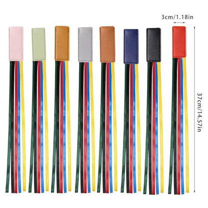 2 Pcs Creative Bookmarks Ribbon Page Markers Reading Bible Bible PU Leather Ribbon Page Holders