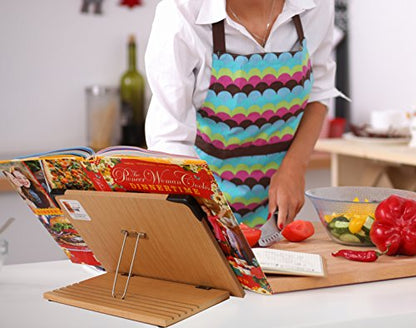 BS1500 11.8x8.5 Portable Adjustable Foldable Bookstand Holder for Reading Hands Free Large Thick Heavy Textbooks Cookbooks Tablets - size: Standard 11.8"x8.5"