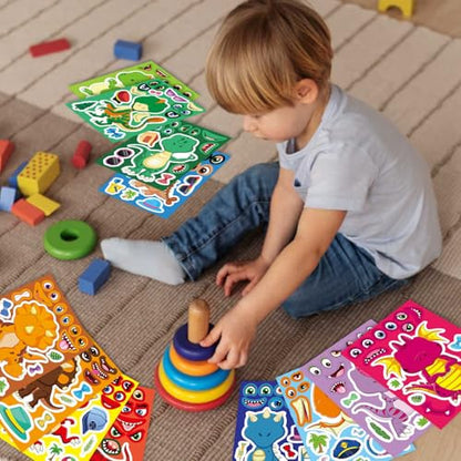 Dinosaur Sticker for Kids 12 Design, Make Your Own Dinosaur Sticker Sheets | 24 PCS Boy Girl Toddlers Stickers, Dinosaur Party Favors Supplies Art Craft, Birthday Gift, Teacher Classroom Reward - style: Dinosaur Sticker