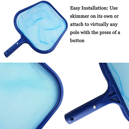 Sunnyglade 17.5x11.8in Swimming Pool Cleaner Supplies Pool Net Skimmer | Professional Heavy Duty Pool Leaf Rake Fine Mesh Frame Net/Cleaning Leaf Skim Net flat skimmer pool nets pool accessories - size: 17.5 x 11.8 x 1.2in