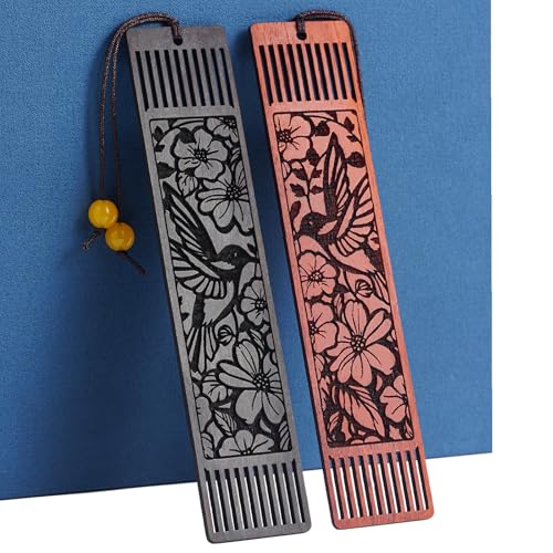 Wood Hummingbird Bookmark Gifts,Aesthetic Bookmarks Book Marks for Reading Women, Gifts for Bird Lovers (Hollow Hummingbird) - style: Hollow Hummingbird