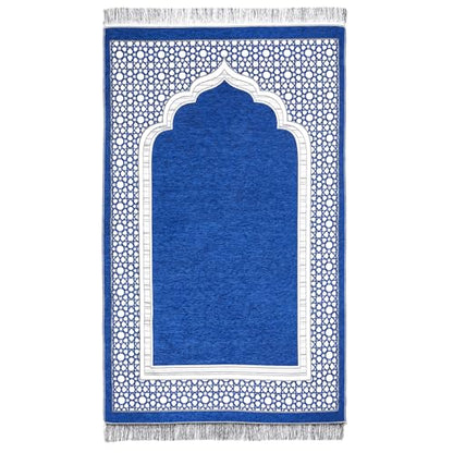 Islamic Prayer Rug Elegant Masjid Pattern Thin Mat Muslim Portable Blanket Ramadan Eid Gift Rug Turkish Prayer Carpet - Blue 1pc - color: 1pc Bluec