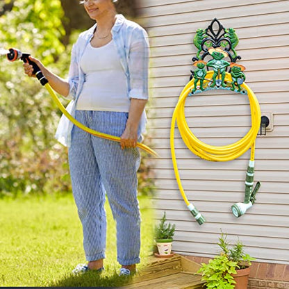 Sungmor Cast Iron Wall Mounted Garden Hose Holder - Five Frogs Rack | Large Capacity & Heavy Duty Cast Iron Water Hose Holder for Outside,Watering Hose Metal Stand Sturdy Pipe Hanger - color: Shape D-frog