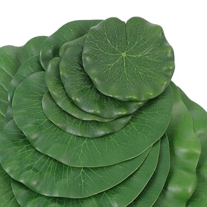 balacoo 10pcs Artificial Lotus Leaves Aquarium Floating Lotus Leaf Ornament Water Pool Decor Simulation Plants for Fish Tank and Pond Home Garden Display