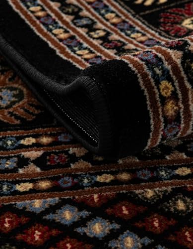 Rugs.com - Bokhara Rug – 10 Ft Runner Black Easy-Clean Stain-Resistant Runner Rug for Hallways, Entryways, and Kitchens - color: Black, size: 2'7" x 10' (Runner)