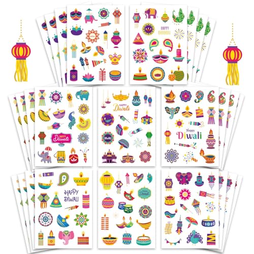 Diwali Stickers, 548 Pcs Diwali Crafts Stickers for Kids, Deepavali Sticker - style: Diwali