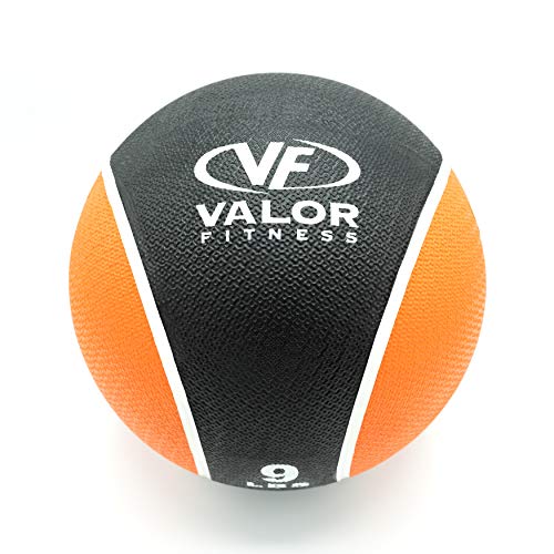 Valor Fitness 무게감 있는 의료용 볼 휴대용 고무 중간 볼 무게 코어 밸런스 복부 운동 장비 홈 체육관 운동 - color: 4.1kg(9파운드) 메디신 볼