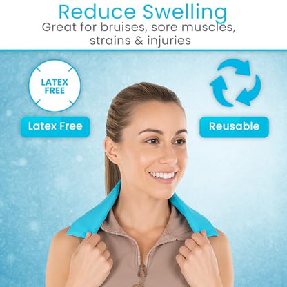 Arctic Flex Neck Ice Pack - Cold Compress Shoulder Therapy Wrap - Cool Reusable Medical Freezer Gel Pad for Swelling, Injuries, Headache, Cooler (X-Large (1 Pack)) - size: Extra Large
