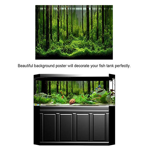 Aqrium Background, 3D Effect Waterproof Fore Landsce Underwater Fish Tank Backdrop Poer Decoration PVC Adhesive Sticker(12246Cm)
