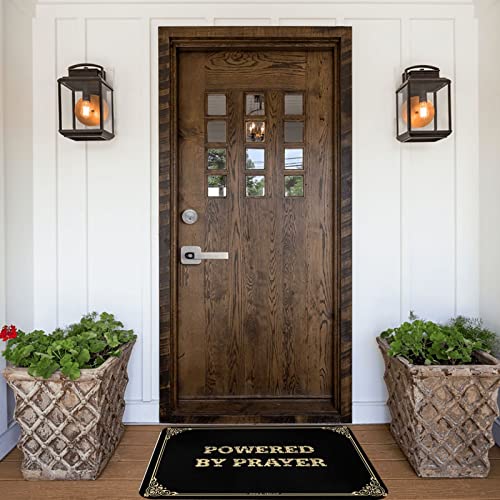 Funny Kitchen Decor Powered By Prayer Doormat Outside Rugs for Front Door Farmhouse Kitchen Rugs(65X90CM) - size: 2'11" x 2'2" (Bear)