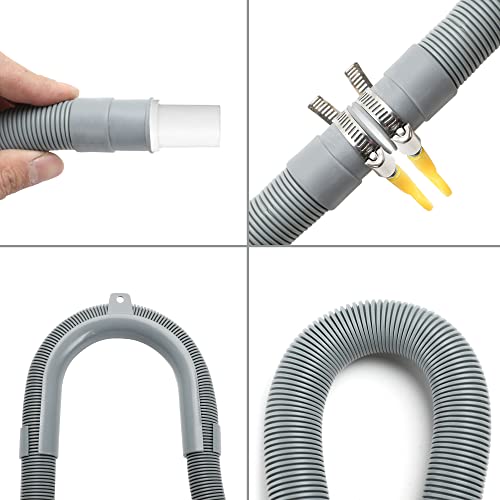 AGOOBO Washing Machine Drain Hose,10 FT Universal Washer Drain Hose Extension Kit with U-Bend Hose Holder and 2 Hose Clamps, Fits for 3/4 to 1-1/2 inch Drain Outlets