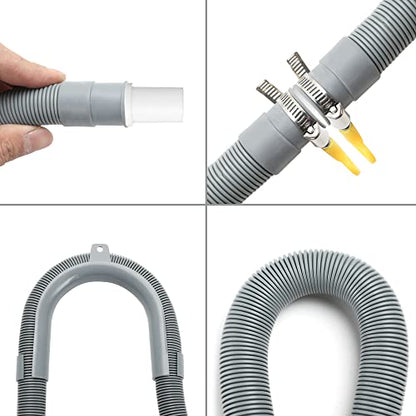 AGOOBO Washing Machine Drain Hose,10 FT Universal Washer Drain Hose Extension Kit with U-Bend Hose Holder and 2 Hose Clamps, Fits for 3/4 to 1-1/2 inch Drain Outlets
