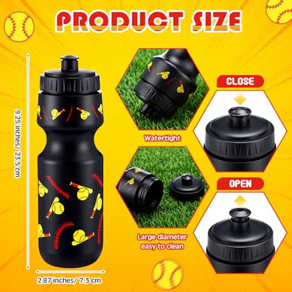 Reallnaive Party Favors Gifts, 24 oz Water Bottles Reusable Sport Squeeze Drinking Cup, Eat Sleep Drawstring Bag Cinch Sack Sport Pack for School Team Gift Event Accessories - style: Softball