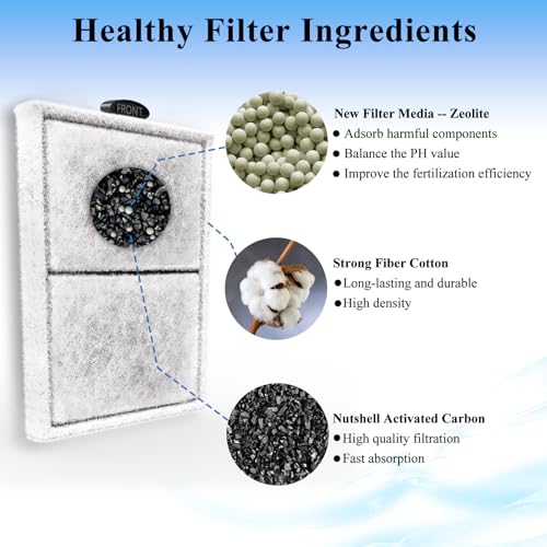16 Pack PF-S Filter Cartridges Only Fit to Top Fin PF10 Power Filter, Fish Tank Filter Cartridges Replacement NOT Compatible with Imagitarium/CN-S Filter (5.19 x 3.09 inches, not Include Handle) - size: 16 Pack