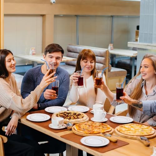 Supernal 200pcs Rose Gold Plastic Dinnerware included Disposable Flatware& Plastic Party Plates Disaposable Cups and Napkins,Perfect for Valentine's Day Mother's Day and Easter - color: 200pcs White and Rose Gold Plastic Dinnerware
