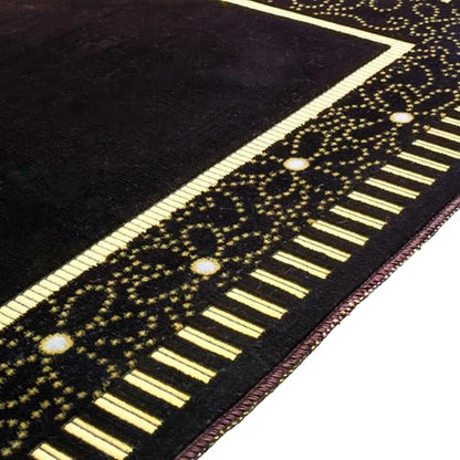 Muslim Prayer Rug, Soft Plush Thin Islamic Prayer Mat, Janamaz, Sajada, Praying Carpet, Islamic Gift, Foldable Portable Turkish Prayer Mat for Men&Women, Lightweight Travel Prayer Rug, 26"x43" - color: Riyadh / Browncacao