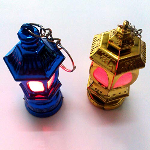 Uonlytech 20pcs Mini Keychain Flashlights LED Pocket Ramadan Lantern Keyring Light Lamp Islam Eid Gift for Bag Handbag Purse (Random Color)