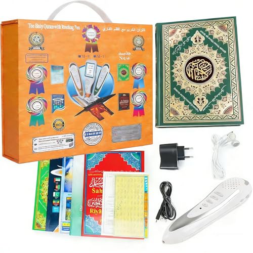 Quran Reading Pen, AIPEBANI 32GB Electronic Reader Pen Word-by-Word Digital Rechargeable Holy Quran Recorder 25 Reciters and Languages 6 Books, Ramadan Gift for Kids Adults Orange - size: Medium