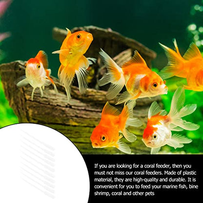 WOONEKY 10pcs Aquarium Medicine Long Plastic Tube for Fish Shrimp Feeder Scale for Accurate Feeding