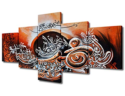 TUMOVO 5 Piece Wall Art Modern Abstract Calligraphy Canvas Print Decor Vintage Sanskrit Om Artwork Picture Painting for Bedroom Living Room Bathroom Office Home Decoration(50" W x 24" H) - color: Artwork-11, size: 50 in x 24 in (W x H)