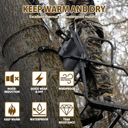 Insulated Boot Covers, 600D Durable Cold Weather Insulators with Water-Resistant PU Leather, Non-Slip Boot Covers for Hunting, Fishing, Camping, and Outdoor Activities (Next Camo) - size: Medium