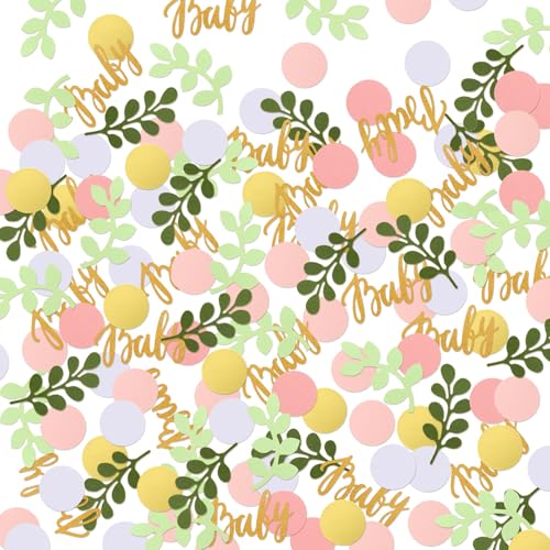 Minatee 400 Pcs Baby Shower Confetti Decorations Table Confetti Dots Gender Reveal Wedding Decor(Stylish Color,Blush Style) - style: Blush Style