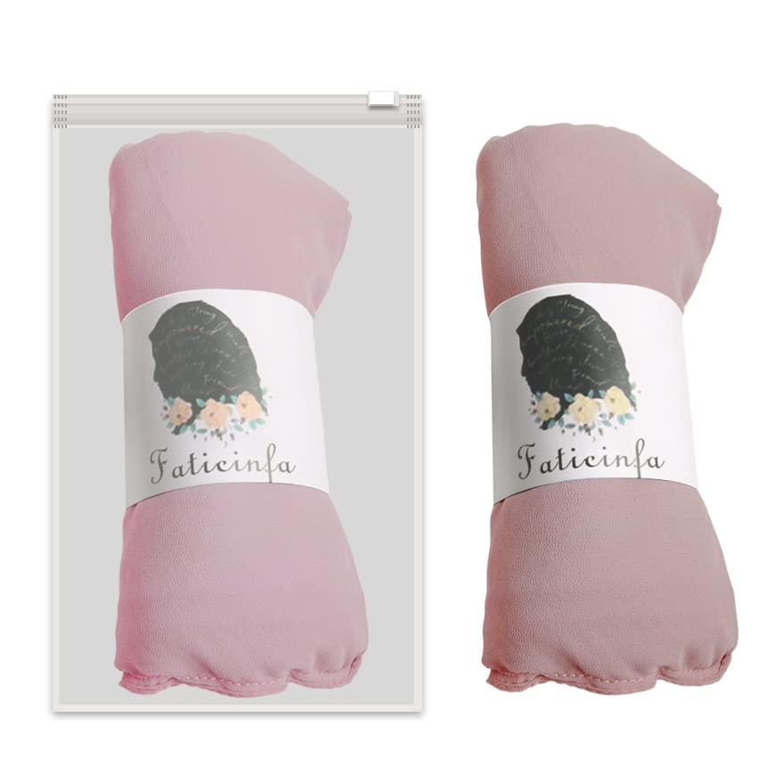 Instant Chiffon Hijab with Tie Back Under Cap Solid Color Soft Chiffon Scarf With Hijab Inner Caps For Muslim Women - color: Ash Rose