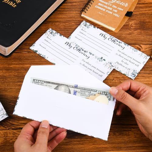 Tithes and Offering Envelopes for Church Donation - Bill Size for Checks and Cash (500 Count)