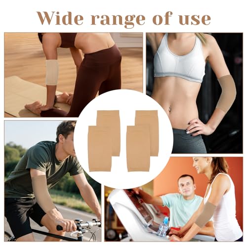 2 Pairs Tattoo Cover up Sleeve, Forearm Concealer Support | Tattoo Aftercare UV Protection over Sleeve Elbow Sleeves for Women Men - color: Nude
