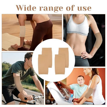 2 Pairs Tattoo Cover up Sleeve, Forearm Concealer Support | Tattoo Aftercare UV Protection over Sleeve Elbow Sleeves for Women Men - color: Nude