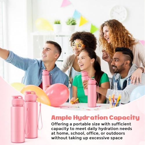 Mifoci 20 Pieces Water Bottle Bulk 17 oz Plastic Water Bottles Bulk Gym Sports Adults Reusable Large Bottles with Leak Proof Flip Top for Party Outdoor (Solid Pink) - color: Solid Pink