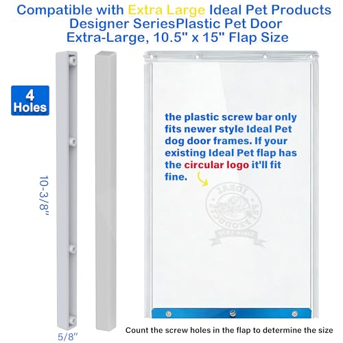 1pcs Plastic Replacement Bracket Compatible with Extra-Large Ideal Pet Products Designer Series Plastic Pet Door 10.5" x 15" Flap, Easy Installation with Screws - size: Extra Large