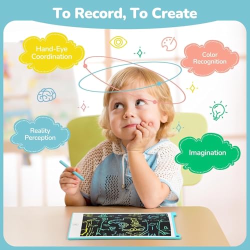 TECJOE 4 Pack LCD Writing Tablet for Kids, 8.5 Inch Toddlers Drawing Tablet - color: Blue & Purple & Green & Dark Blue