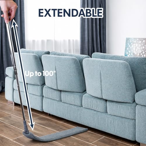 Retractable Gap Dust Cleaner with Extension Pole, Cleaning Tools with 3 Microfiber Dusting Cloths, Extendable Long Handle Duster for Cleaning Under Refrigerator Furniture Appliance | Cleaning Tools with 3 Microfiber Dusting Cloths | Long Handle Duster 30-