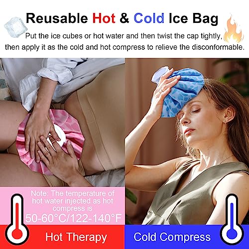 Ice Pack for Injuries Reusable, Ice Bag for Injuries Hot Water Bag for Hot & Cold Therapy, No-Leak Elastic Ice Bag with Elastic Breathable Support Wrap, 3 Sizes 6/9/11" - size: 6/9/11“